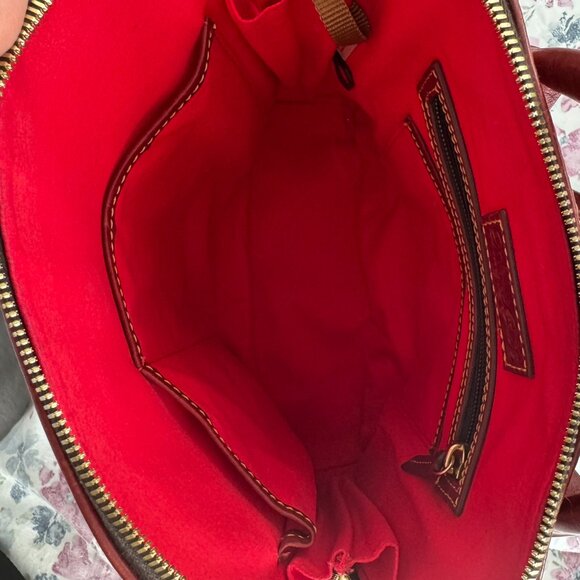 Dooney & Bourke Red Florentine Leather Zip Pod Backpack & Clutch Combo (Used) - Picture 3 of 16